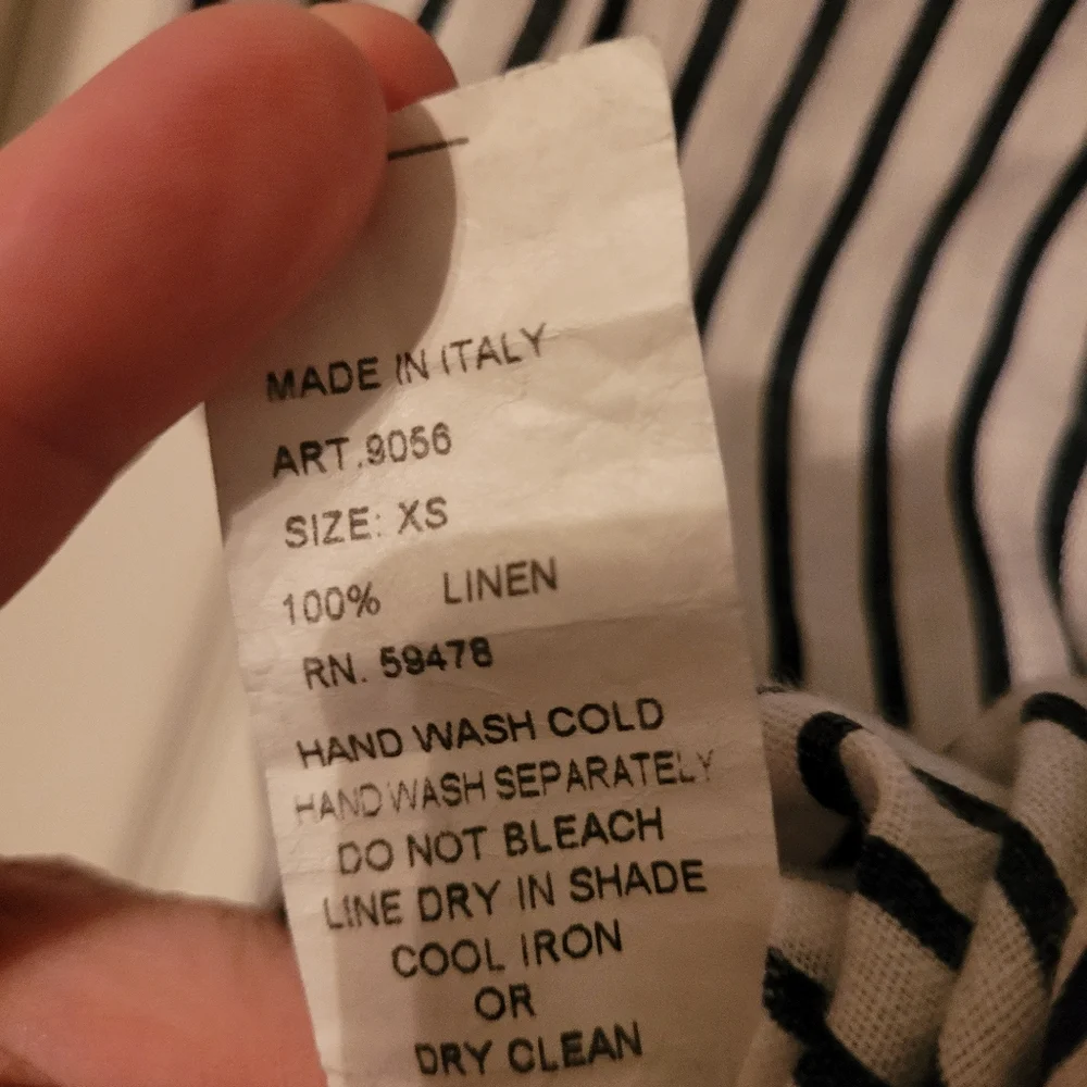 Laura Bianchi Navy White Striped Short Sleeve Dress Linen Size XS - Picture 7 of 9